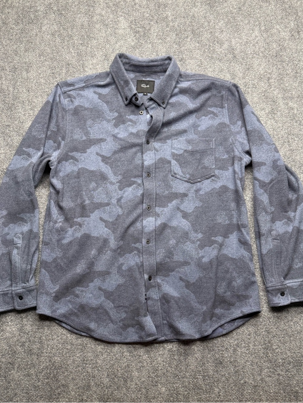Rails Men's XL Blue Camouflage Button-Up Casual Long Sleeve Flannel Shirt